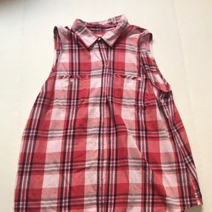 Plaid button down tank top